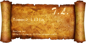 Tomecz Lilla névjegykártya